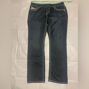 Hydraulic Bailey Jeans Women 18 Blue Denim Rhinestone Embellished Cowboy Rodeo